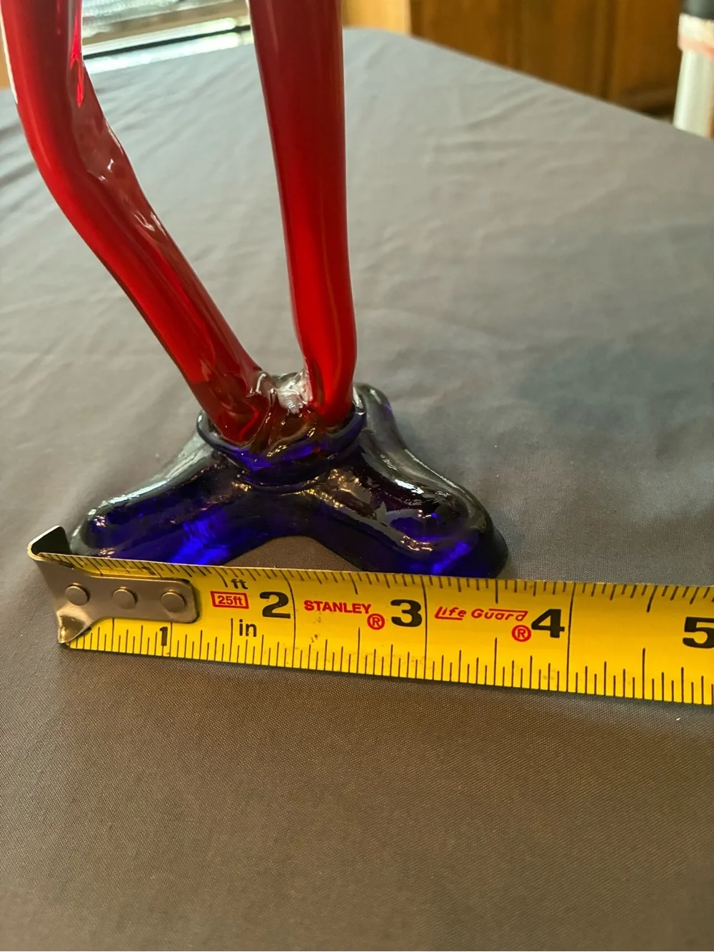 Colorful Clown Handblown Glass Figurine - Blue & Red Decorative Accent